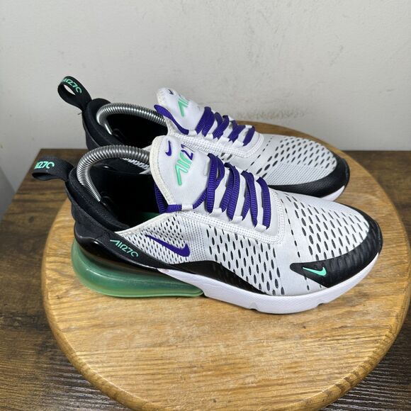 Nike Air Max 270 Shoes Womens Size 8.5 White Black Purple Green AH6789-103 - Picture 1 of 8